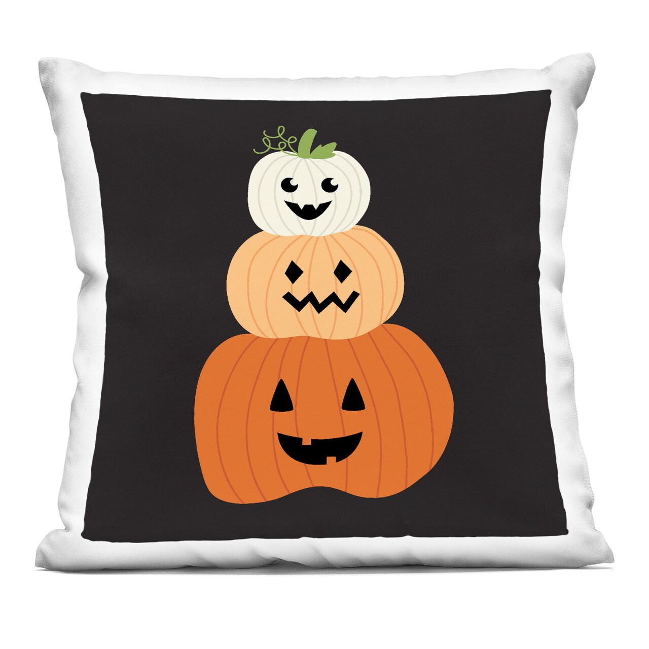 Stupell Industries Happy Jack-o-Lanterns on Black Decorative Printed Pillow design by Sazerelli Designs, 18 x 7 x 18